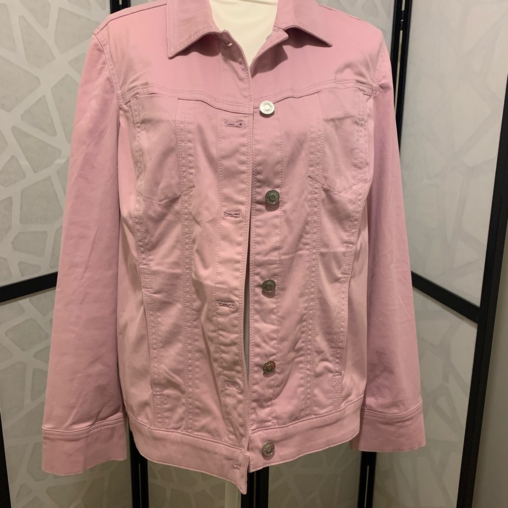 Chico’s Pink Denim Jacket Size 2